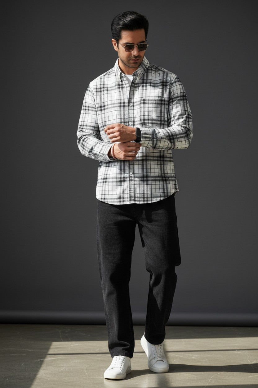 Men's Premium Brushed Cotton Check Shirt