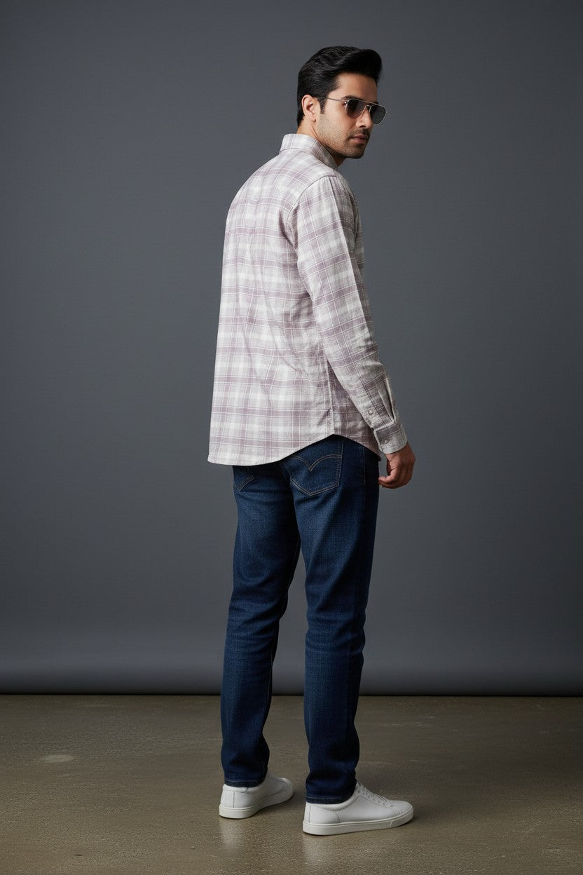 Men's Pastel Check Cotton Shirt