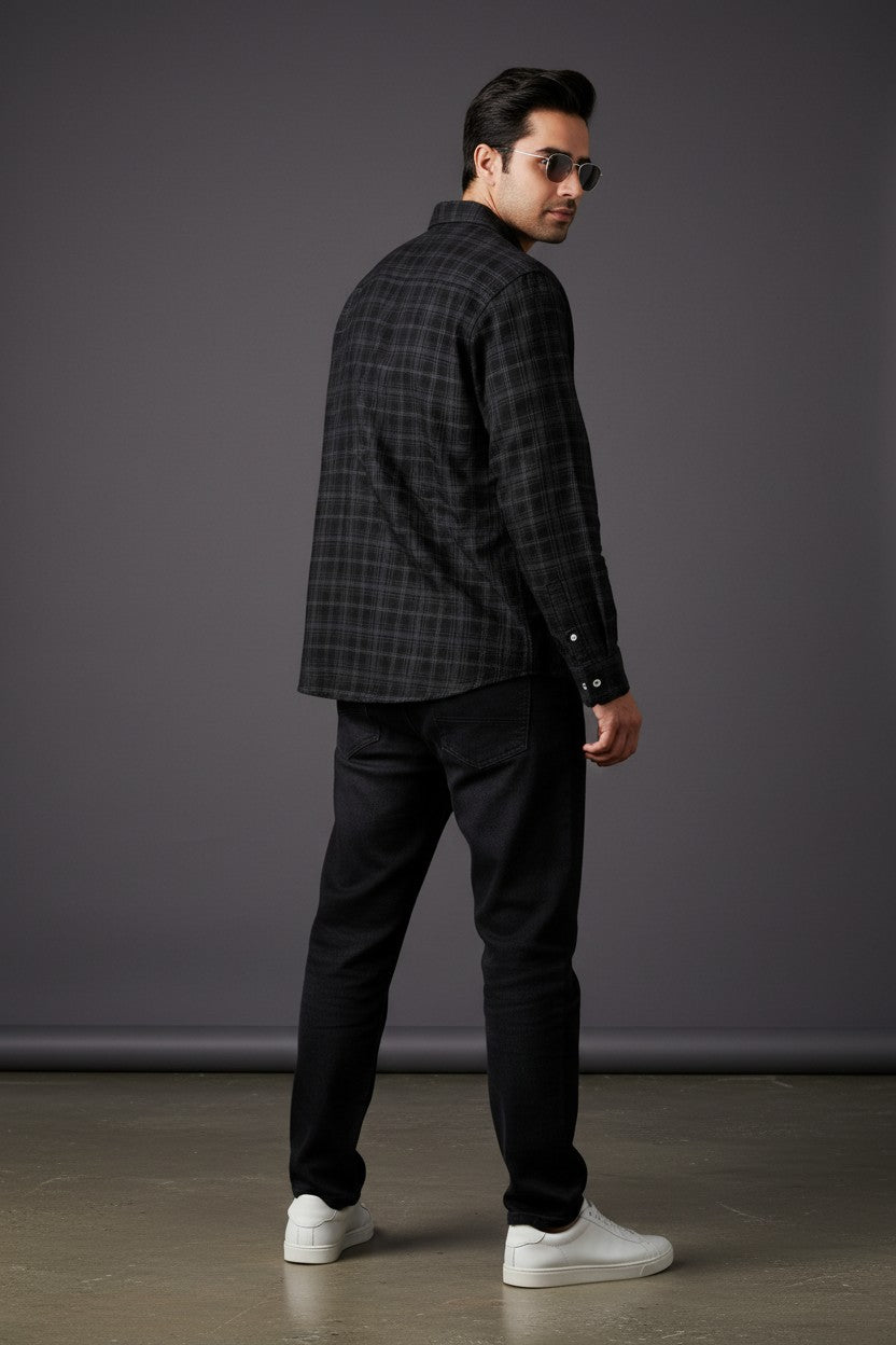 Men's Premium Checked Cotton Casual Shirt | Full Sleeve Slim Fit