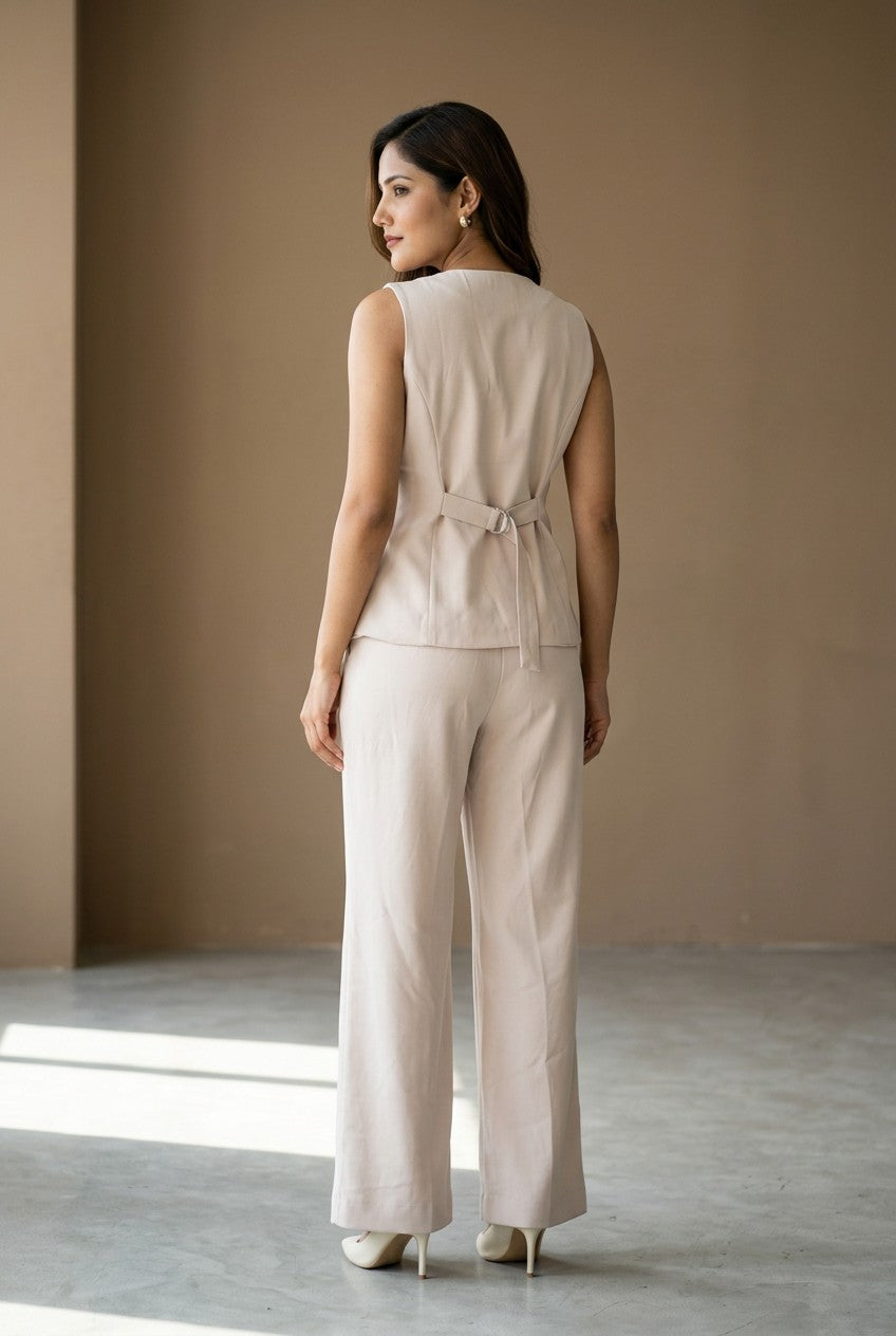 Women's Premium Sleeveless Tailored Co-Ord Set | Elegant Office & Party Wear Two Piece Outfit