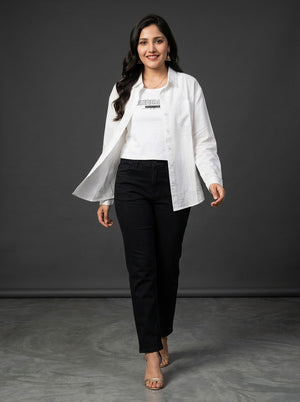 Relaxed Fit Overshirt with Back Pleat Detail