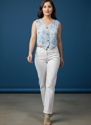 Women's Floral Embroidered Crop Top