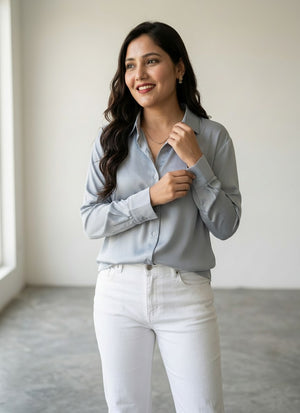 Women's Premium Satin Formal Shirt