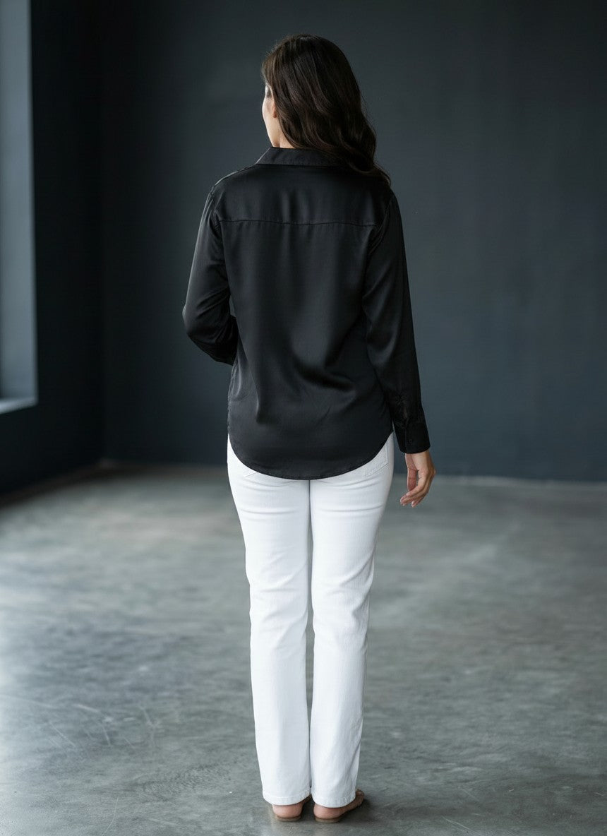 Women's Premium Satin Formal Shirt