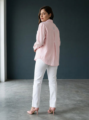 Relaxed Fit Overshirt with Back Pleat Detail