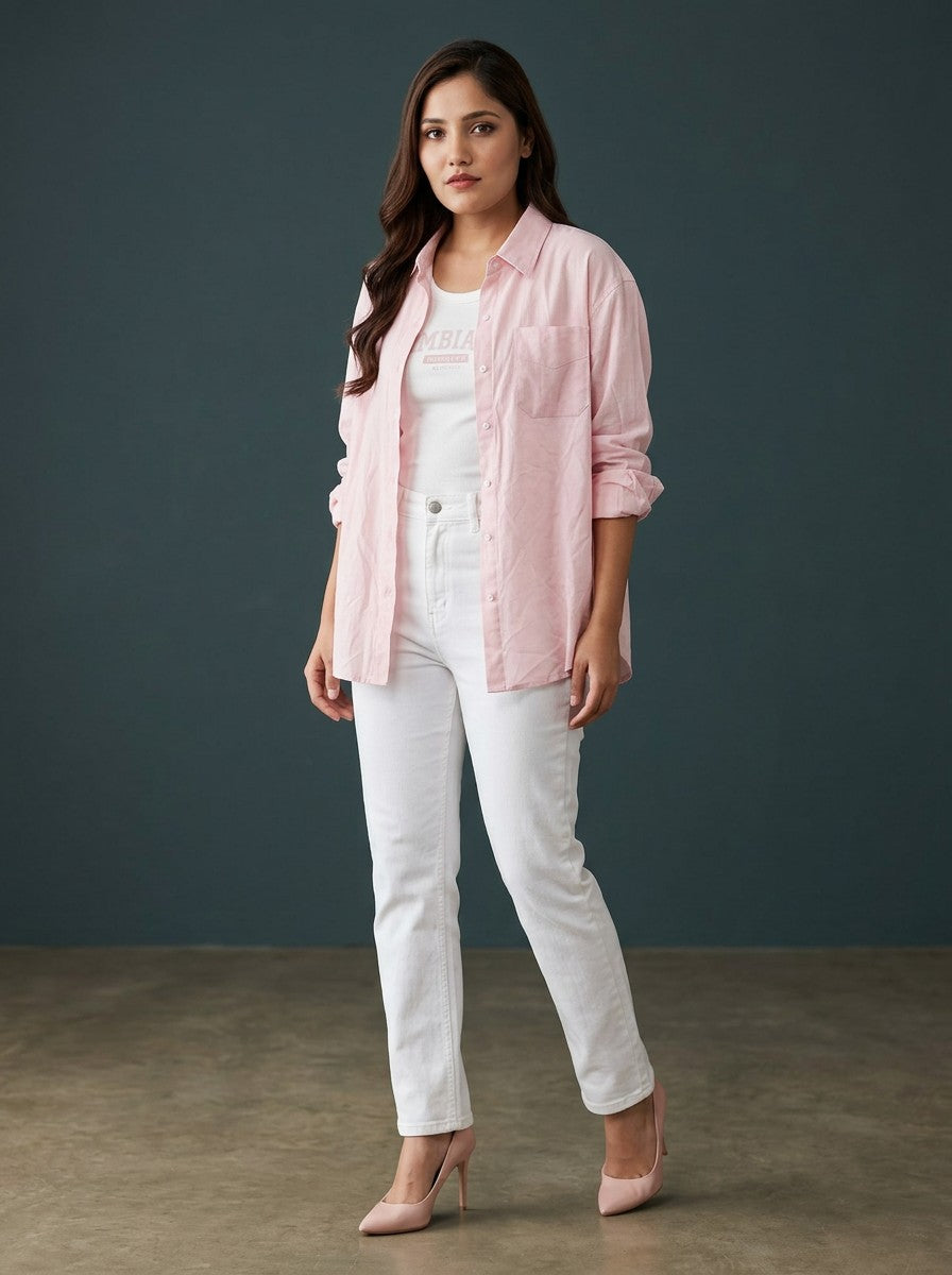 Relaxed Fit Overshirt with Back Pleat Detail