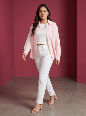 Relaxed Fit Overshirt with Back Pleat Detail