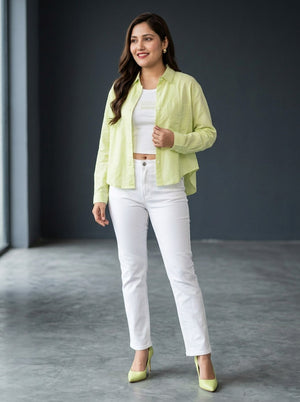 Relaxed Fit Overshirt with Back Pleat Detail