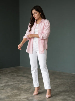 Relaxed Fit Overshirt with Back Pleat Detail