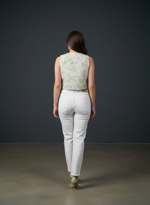 Women's Floral Embroidered Crop Top