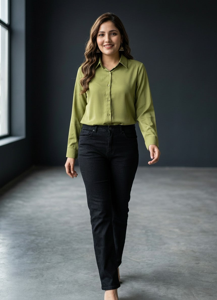 Women's Premium Satin Formal Shirt