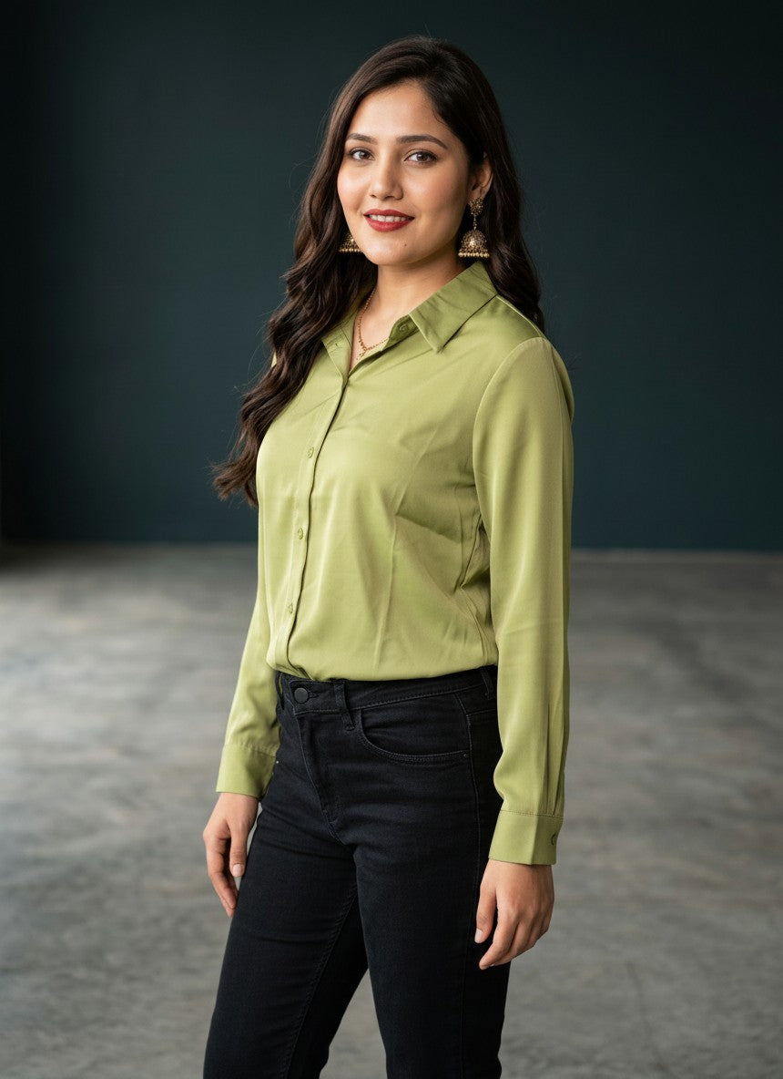 Women's Premium Satin Formal Shirt