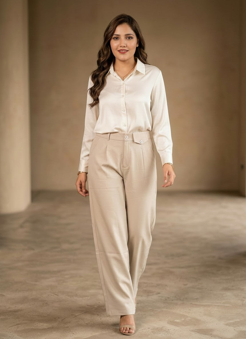 Women's Premium Satin Formal Shirt