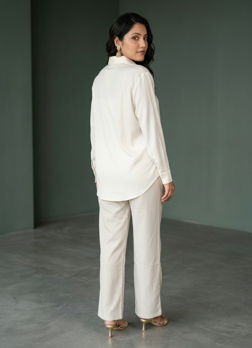Women's Premium Satin Formal Shirt