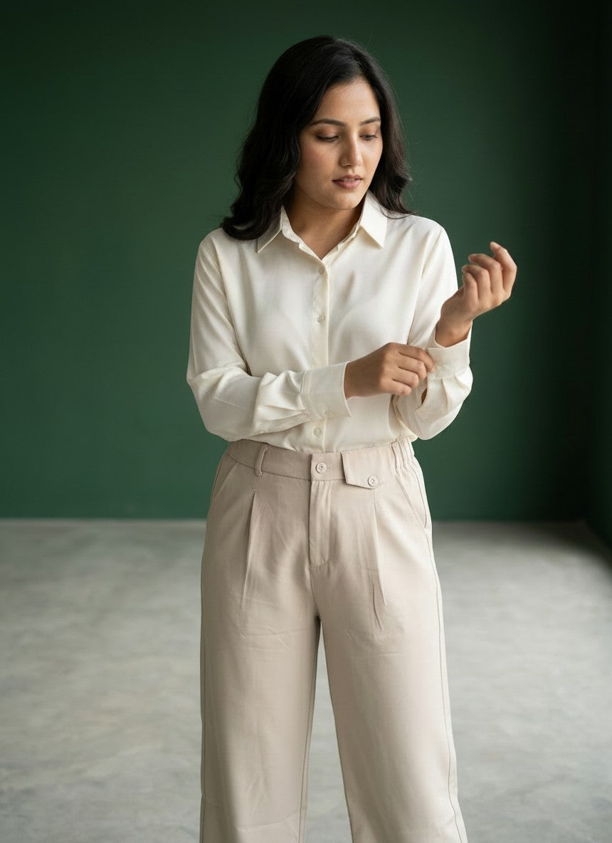 Women's Premium Satin Formal Shirt