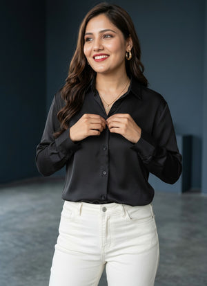 Women's Premium Satin Formal Shirt