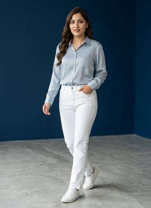 Women's Premium Satin Formal Shirt