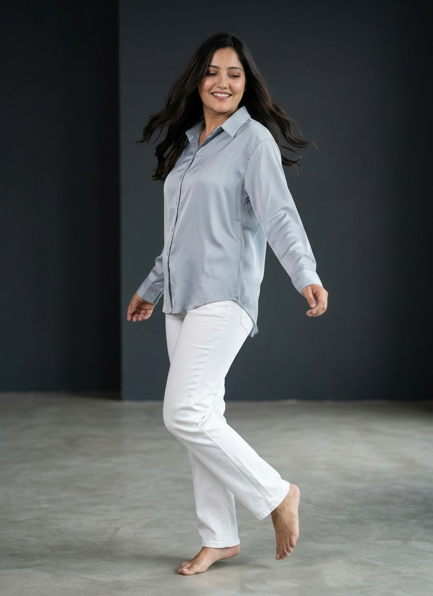 Women's Premium Satin Formal Shirt