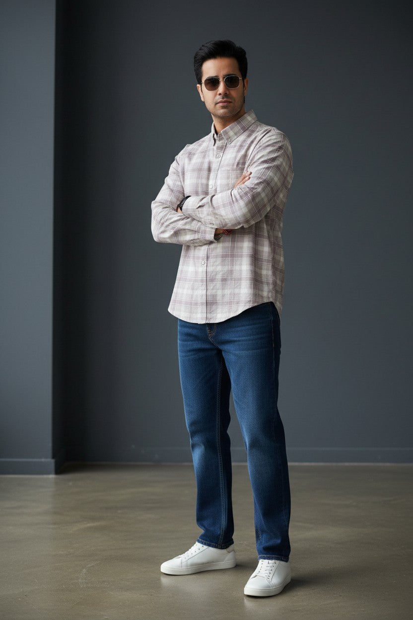 Men's Pastel Check Cotton Shirt