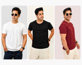 Premium Bio-Washed Cotton T-Shirt | Ultra-Soft Breathable Casual Tee Combo of 3