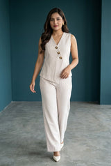 Women's Premium Sleeveless Tailored Co-Ord Set | Elegant Office & Party Wear Two Piece Outfit